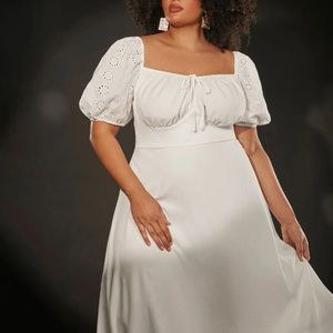 White A frame style dress. Plus Size